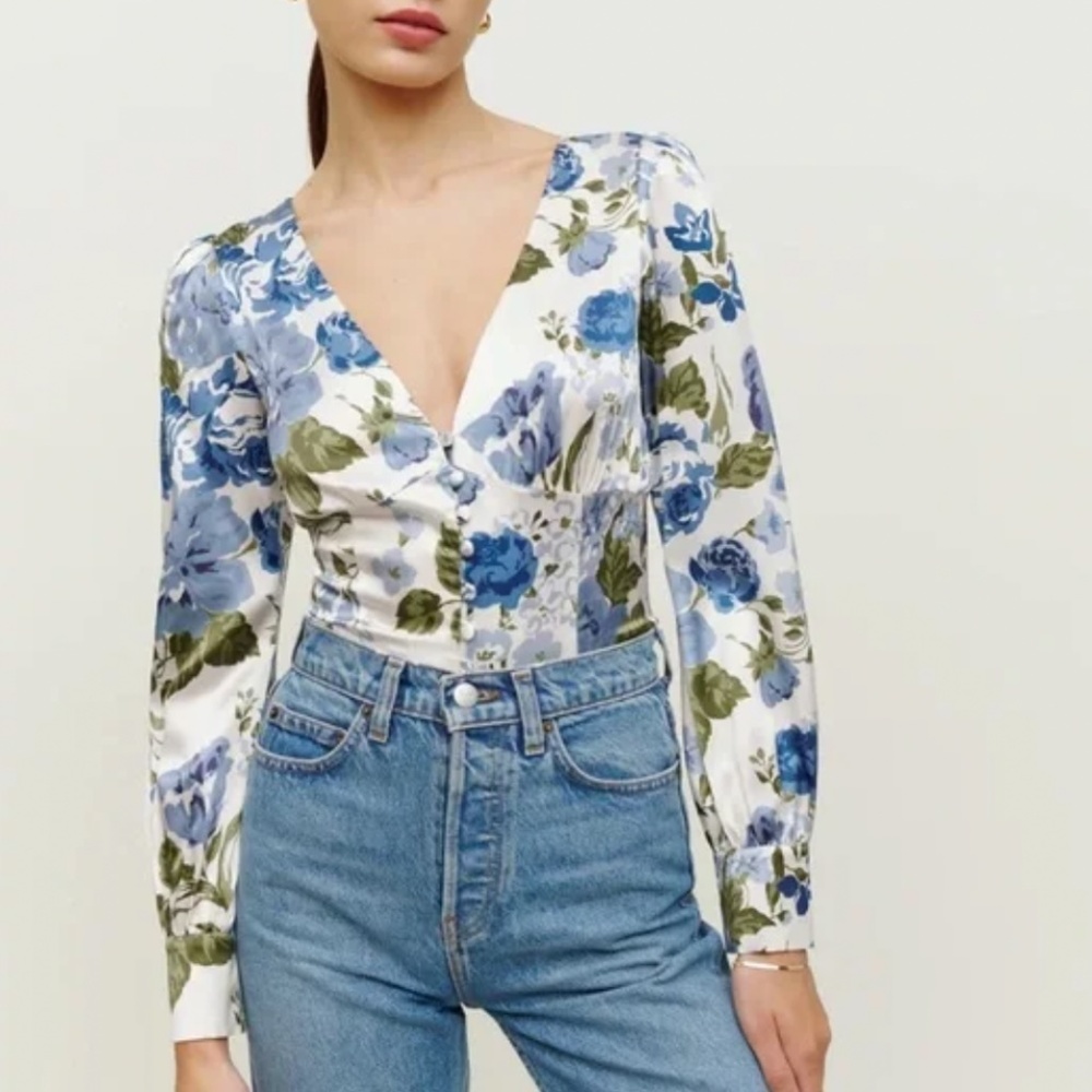 Reformation Silk Cadence Top Luca Small